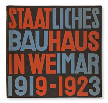 HERBERT BAYER (1900-1985) & LASZLO MOHOLY-NAGY (1895-1946).  STAATLICHES BAUHAUS IN WEIMAR 1915-1923. Bound volume. 1923. 9¾x10 inches,